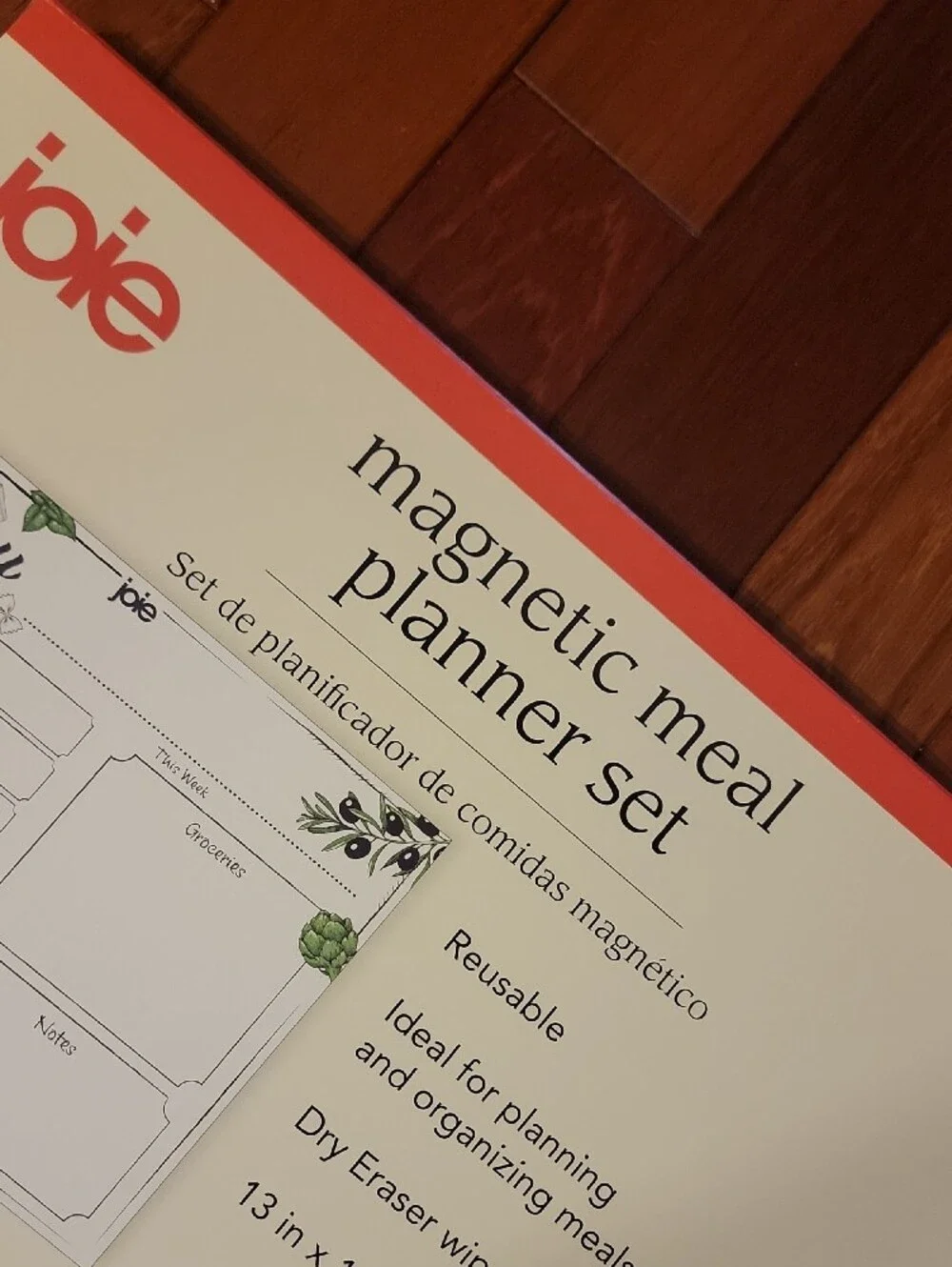Joie Magnetic Meal Planner Set - White and Red Accent